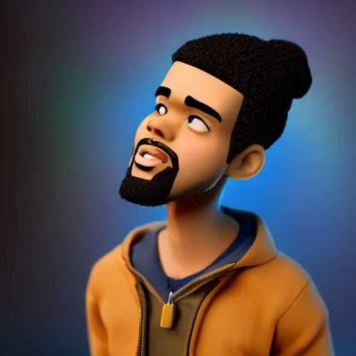 Image similar to detailed studio photography of a close disney animated character cartoon of j cole, highly detailed, breathtaking, uhd resolution, beautiful lighting, studio light, extremely detailed, 8 5 mm shot, photorealistic, hyperrealistic