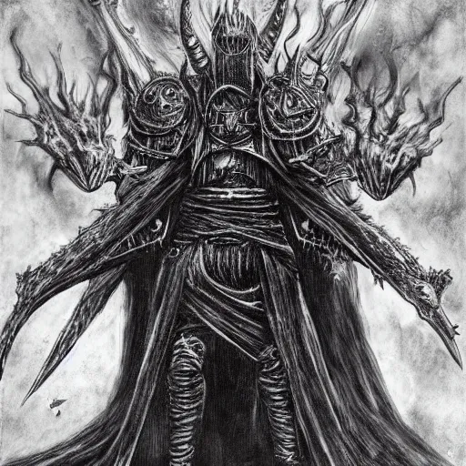 Image similar to donald trump as dark souls final boss, by hr giger, kentaro miura, bloodborne, dark souls, breathtaking, sense of awe