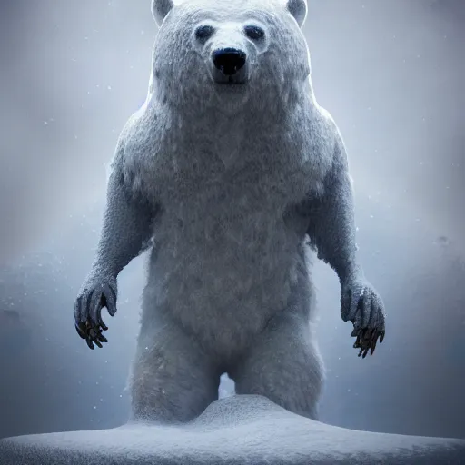 Prompt: lovecraftian polar bear, character design, full body, octane render, volumetric lighting, cinematic, detailed, ornate, intricate detail