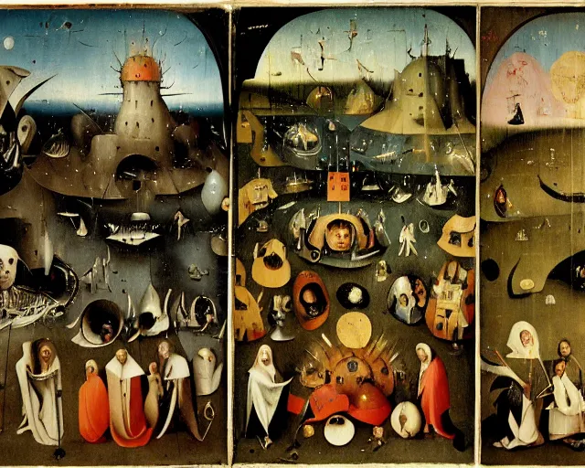 Prompt: hieronymus bosch concept of the great reset