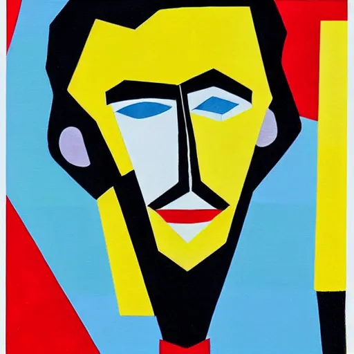 Image similar to cubism era portrait of george harrison