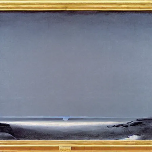 Image similar to the abstract painting'arctic void ', by caspar david friedrich!!!, by rothko!!!