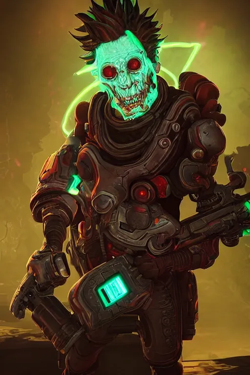 Image similar to an in game portrait of rick sanchez from doom eternal, doom eternal art style.