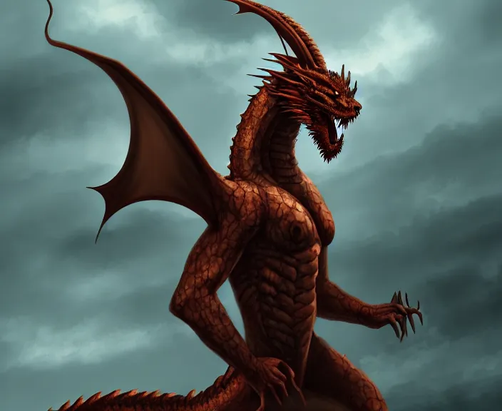 Prompt: Human Transforming into a Dragon, 4K, HD, Digital Art