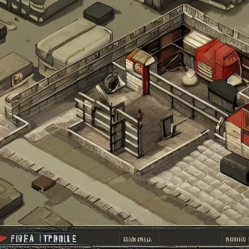 Prompt: isometric fallout game highly detailed