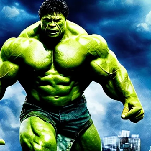 Image similar to Dwayne the rock Johnson plays the Incredible Hulk in new ultra hd movie, IMAX