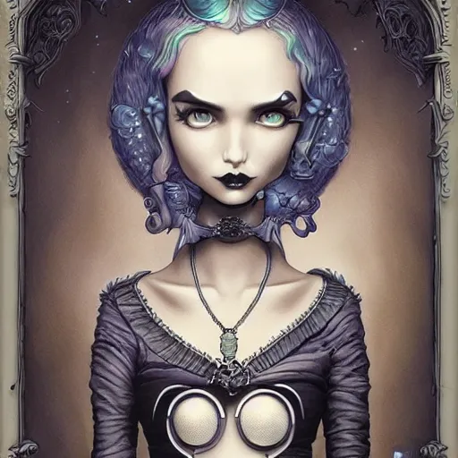 Image similar to Lofi portrait Pixar style by Joe Fenton and Stanley Artgerm and Tom Bagshaw gothic