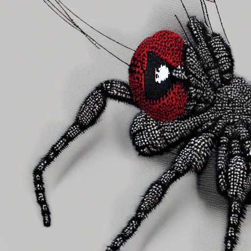 Image similar to an anthropomorphic spider knitting a sweater out of its own silk, ultra detailed, 8 k, trending on artstation, award - winning art,