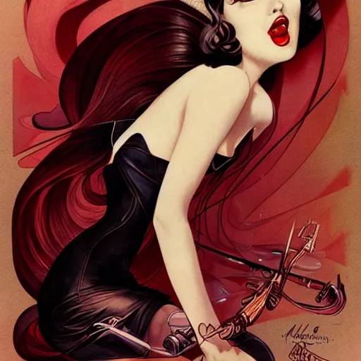 Image similar to a pinup by alberto vargas and anna dittmann.