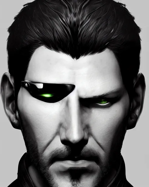 Image similar to portrait of adam jensen, artstation trending, deviantart, highly detailed, focus, smooth, by hirohiko araki, yoshitaka amano