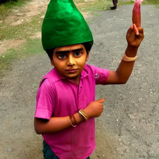 Image similar to indian boy dressed as an onion getting bullied