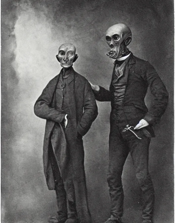 Prompt: portrait of an alien, historical photo, 1 8 8 4