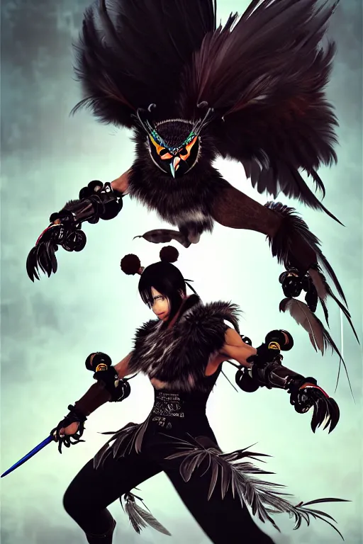 Tekken-Raven  Black comics, Samurai warriors anime, Character art