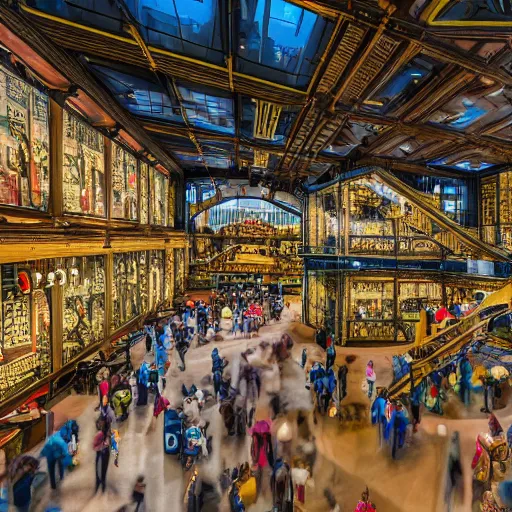 Prompt: interior view of an elaborate sprawling science museum located in Aspen Colorado, Gigapixel photo, photorealistic, 4k