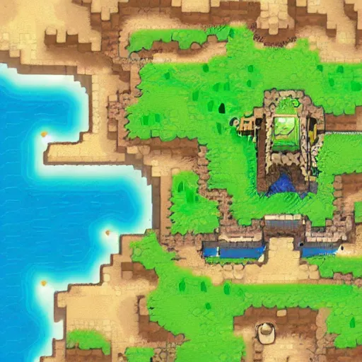 Image similar to zelda links awakening map artwork digital art trending on artstation, 4 k uhd, ultra detailed, sharp