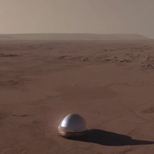 Prompt: SpaceX Starship landing on Mars, establishing shot, 8k, photograph.
