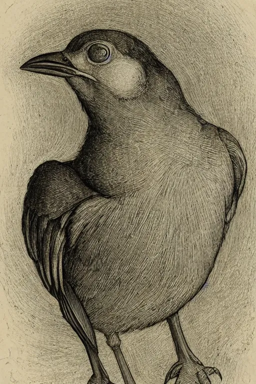 Image similar to portrait of a bird in the style of albrecht durer