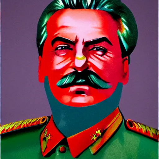 Prompt: stalin in colour biopunk style