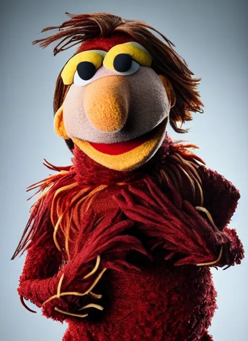 Image similar to studio portrait still of muppet!!!!! bucky barnes!!!!!! as a muppet muppet as a muppet, 8 k, studio lighting, key light,