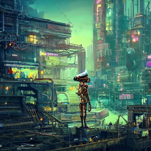 Image similar to a mechanical skunk cyborg polluting a post-apocalyptic city, digital art, highly detailed, intricate, sci-fi, neon colors, sharp focus, Trending on Artstation HQ, deviantart, unreal engine 5, 4K UHD image