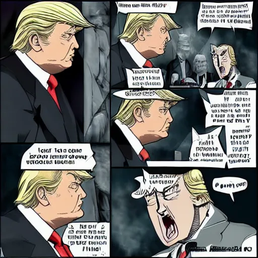 Prompt: Donald Trump in attack on titan