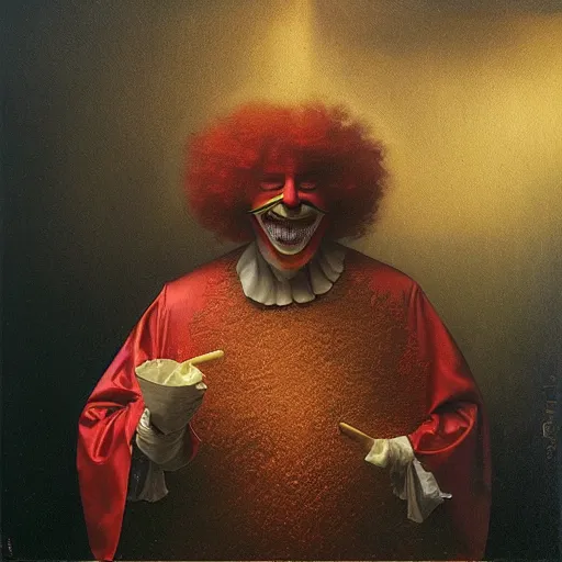 Prompt: ronald mcdonald painting by agostino arrivabene