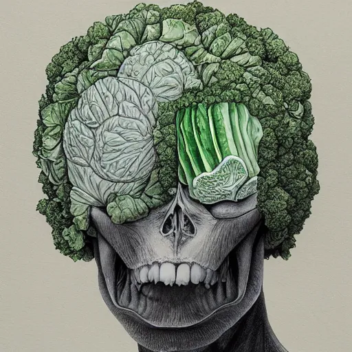 Image similar to the anatomy of a head of lettuce, an ultrafine detailed painting by james jean, studio ghibli, behance contest winner, vanitas, angular, altermodern