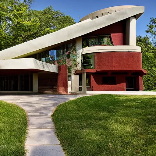 Image similar to house designed by frank lloyd wright