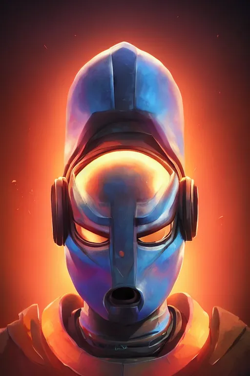 Image similar to epic mask helmet robot ninja portrait stylized as fornite style game design fanart by concept artist gervasio canda, behance hd by jesper ejsing, by rhads, makoto shinkai and lois van baarle, ilya kuvshinov, rossdraws global illumination radiating a glowing aura global illumination ray tracing hdr render in unreal engine 5