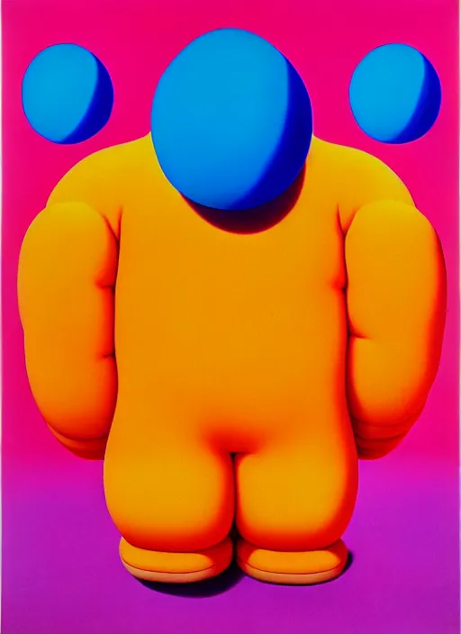 Image similar to puffy person by shusei nagaoka, kaws, david rudnick, airbrush on canvas, pastell colours, cell shaded, 8 k