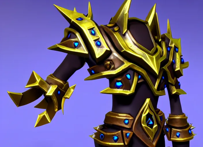 Image similar to metallic spiked shoulder pauldrons, stylized stl, 3 d render, activision blizzard style, hearthstone style
