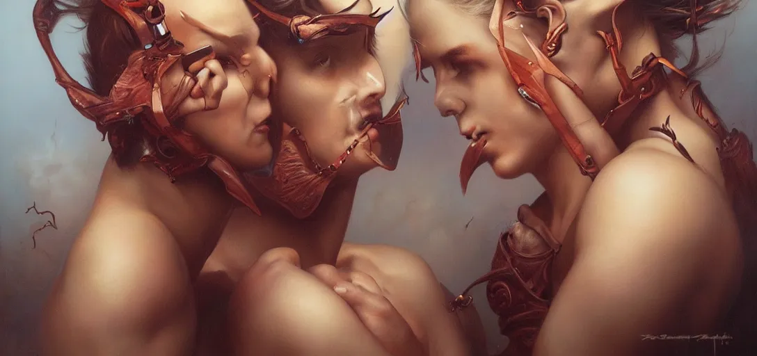 Image similar to y'shtola by Tom Bagshaw and Manuel Sanjulian and Boris Vallejo, Hyperrealism