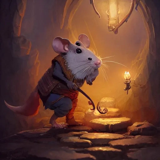 Image similar to a wizard rat, by justin gerard and greg rutkowski, digital art, realistic painting, dnd, character design, trending on artstation