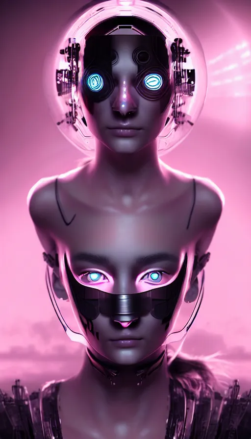 Image similar to face mask on beautiful woman face, cyberpunk art by kuno veeber, cgsociety, computer art, ultra detailed, futuristic, anime aesthetic