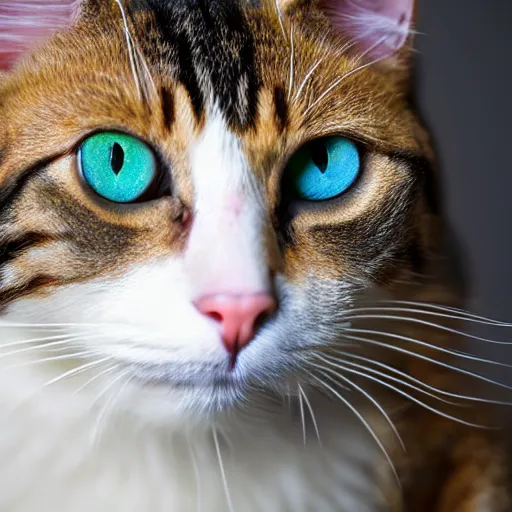 Prompt: studio portrait photograph of a cat with heterochromia, 4k