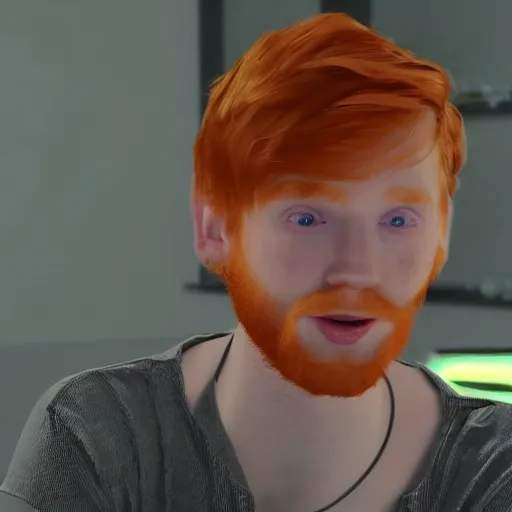 Image similar to A philosophical ginger boy streams on twitch,