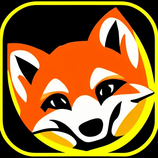 Prompt: smart phone app icon logo That looks like a fox, app icon