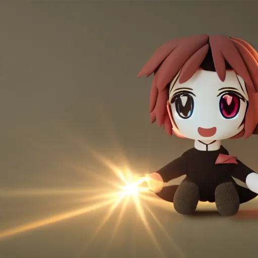 Prompt: cute fumo plush of a boy who is the prince of a small gothic castle, lens flare, vray