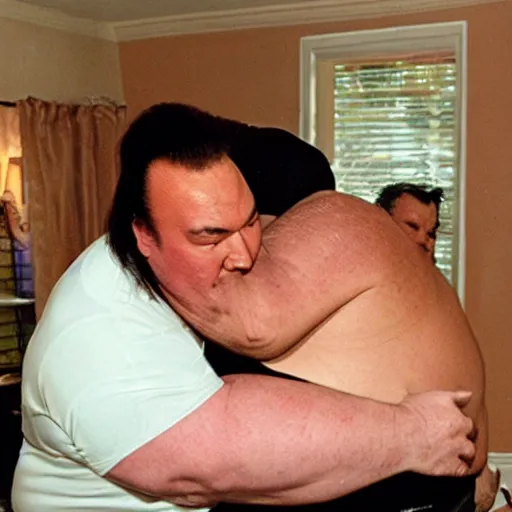 Prompt: obese steven seagal being eaten by grandma