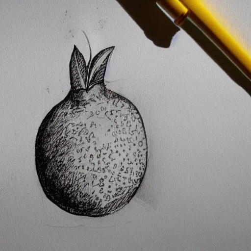 Prompt: professional ink pen sketch of a lemon