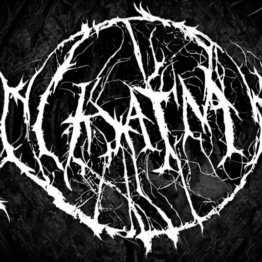 Image similar to black metal band font, unreadable, looks like varicose veins, symmetrical, illegible