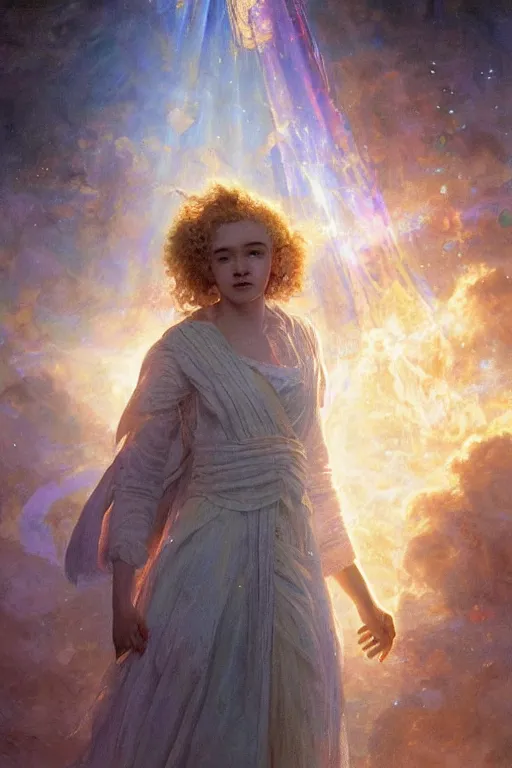 Prompt: julia garner as doctor who, radiant light, caustics, heroic, bright iridescent light, by gaston bussiere, bayard wu, greg rutkowski, maxim verehin bloom dramatic lighting