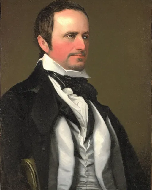 Prompt: Jesse Pinkman, 6th President of the United States, 1825-1829, Portrait by George Peter Alexander Healy in 1858. Oil on canvas, 62 x 47 inches, White House Collection/White House Historical Association