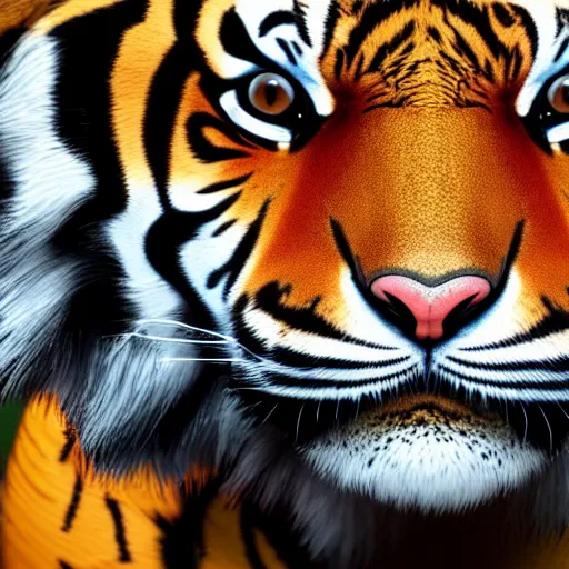 Image similar to portrait of a tiger in a suit, ultra detail, ultra realistic, unreal engine, 8 k