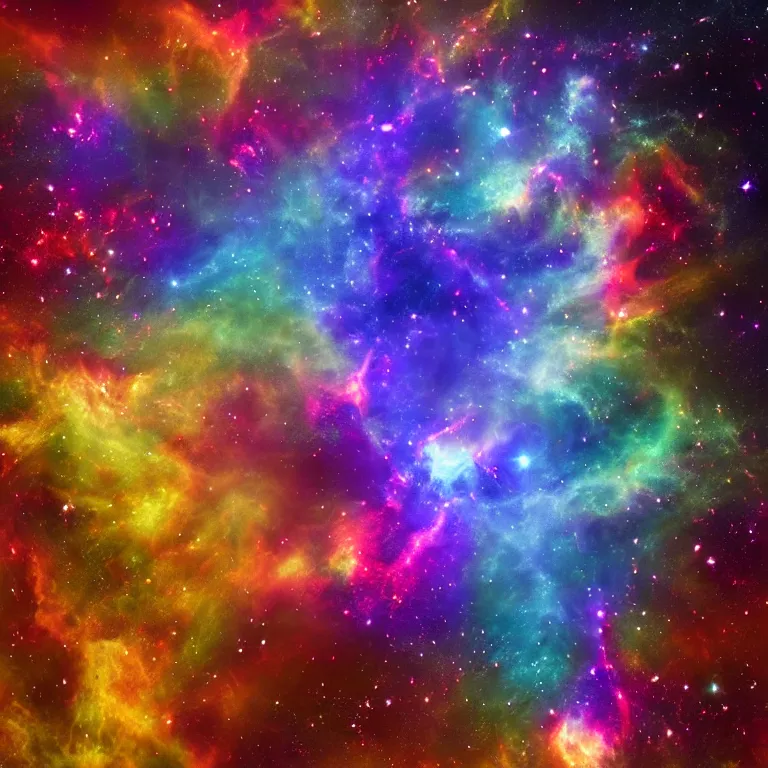 Prompt: a map made of nebula explosions, digital art