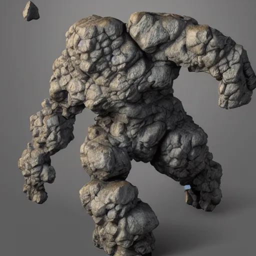 Prompt: The elemental stone golem made of large boulders with elemental magic seeping from the cracks, d&d art, fantasy, painted, 4k, high detail, sharp focus, artstation