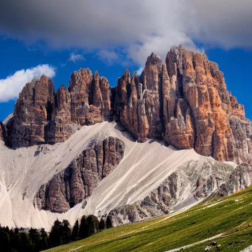 Image similar to the dolomites mountains made out of lava