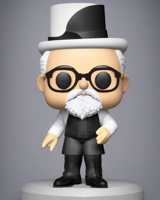 Image similar to full body 3 d render of col sanders as a funko pop!, bolero, four, studio lighting, white background, single body, no shadow, blender, trending on artstation, 8 k, highly detailed