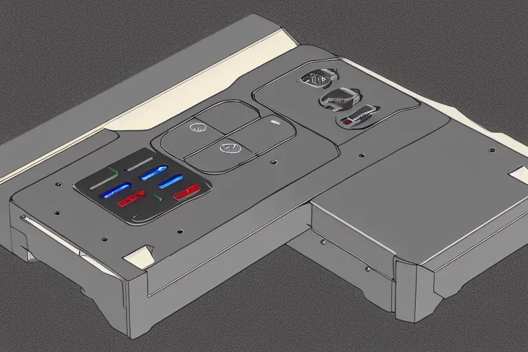 Prompt: Steam Deck console CAD Render