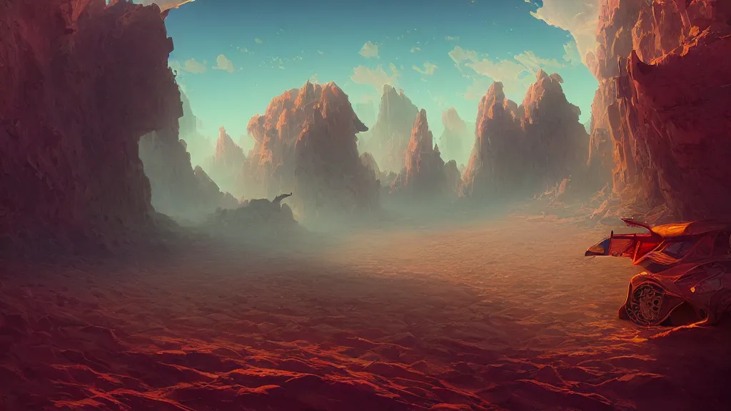 Prompt: beast in karst desert, alena aenami, petros afshar, noah bradley, anton fadeev, anato finnstark, steve henderson, filip hodas, mark keathley, thomas kinkade, phil koch, gilbert williams, mike winkelmann, beeple